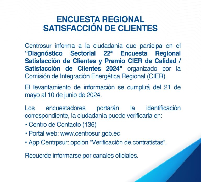 Encuesta permitirá conocer la satisfacción de clientes y mejorar la prestación de servicios
